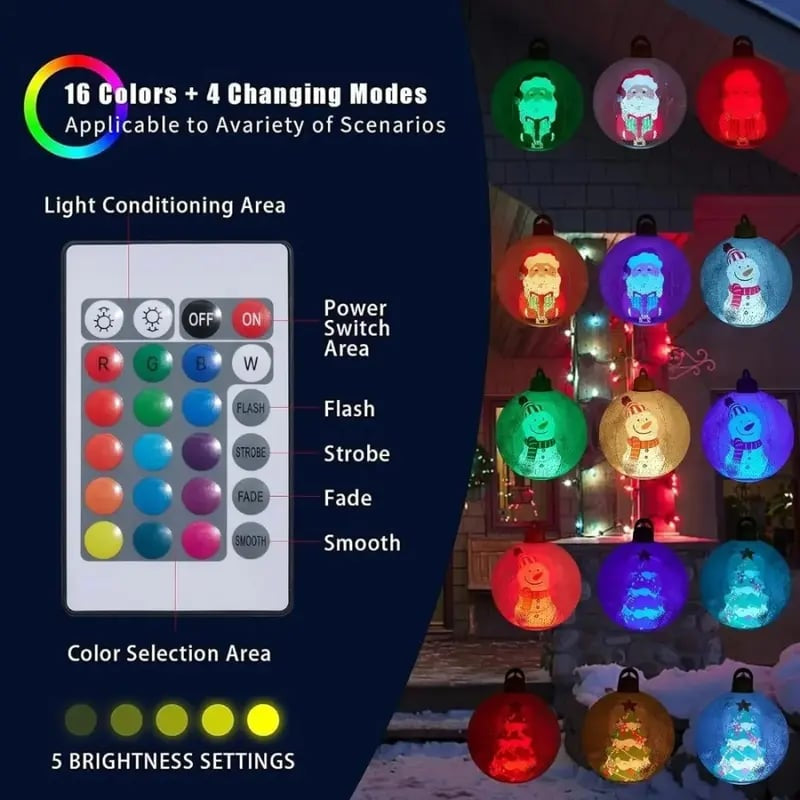 Glowing Snowman Christmas Ball, Outdoor Decoration with LED Lights