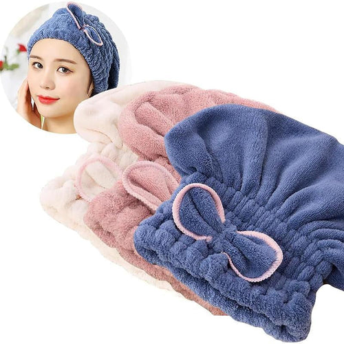 3PC Microfiber Hair Towel Caps, Extrame Soft & Ultra Absorbent, Fast Drying Hair Drying Caps Towel Turban Wrap for Wet Hair Women Light Shiny