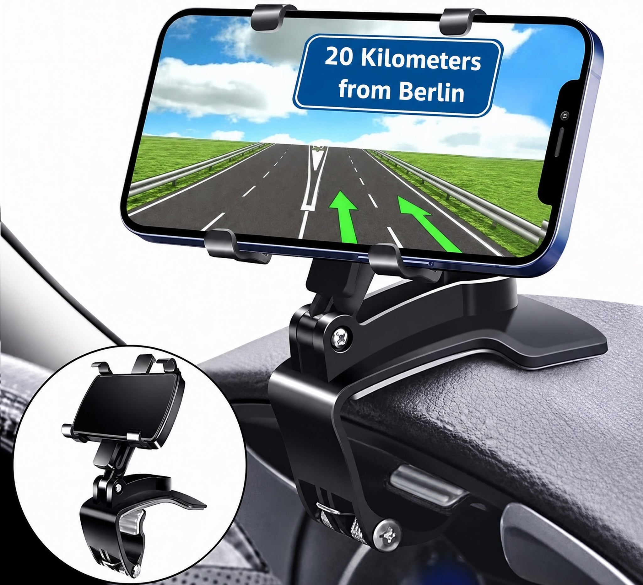 360-Degree Rotatable Car Dashboard Phone Holder