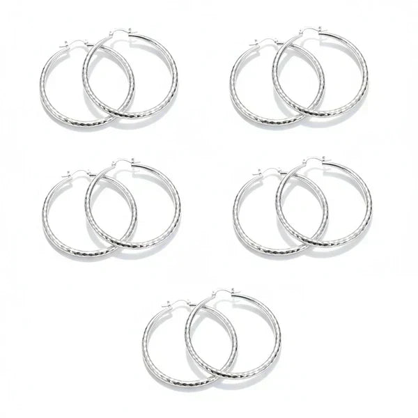 🎁Diamond-Cut Hoop Earrings for Women – Elegant, Sparkling 💎