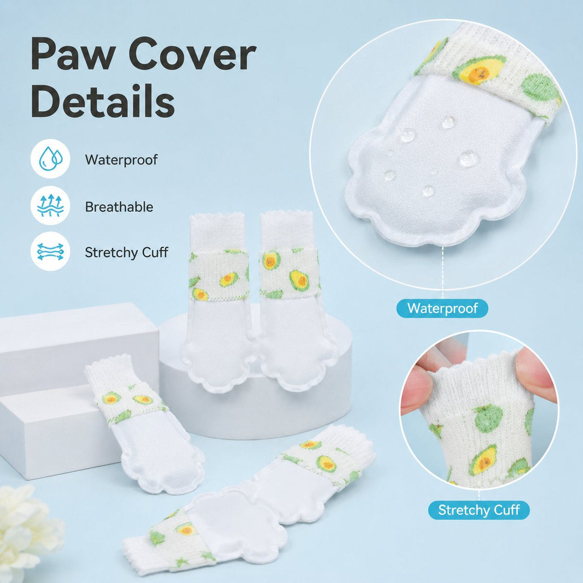 20 Pieces Waterproof Non-Reusable Dog Booties, Suitable accessory for outdoor dog walking activities