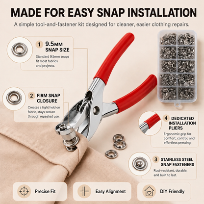 100pcs Invisible Colored Metal Buckle & 1 Count Manual Pressure Pliers
