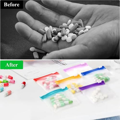 Clear Zipper Pill Storage Bag, 7 Counts/set Reusable Pill Organizer, Portable Pill Organizer Storage Bag