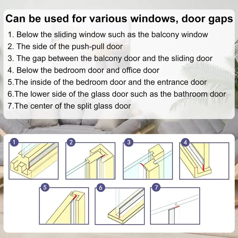 16.4Ft Door Weather Stripping | Adhesive Draft Stopper Seal Strip for Doors, Windows & Shower Doors