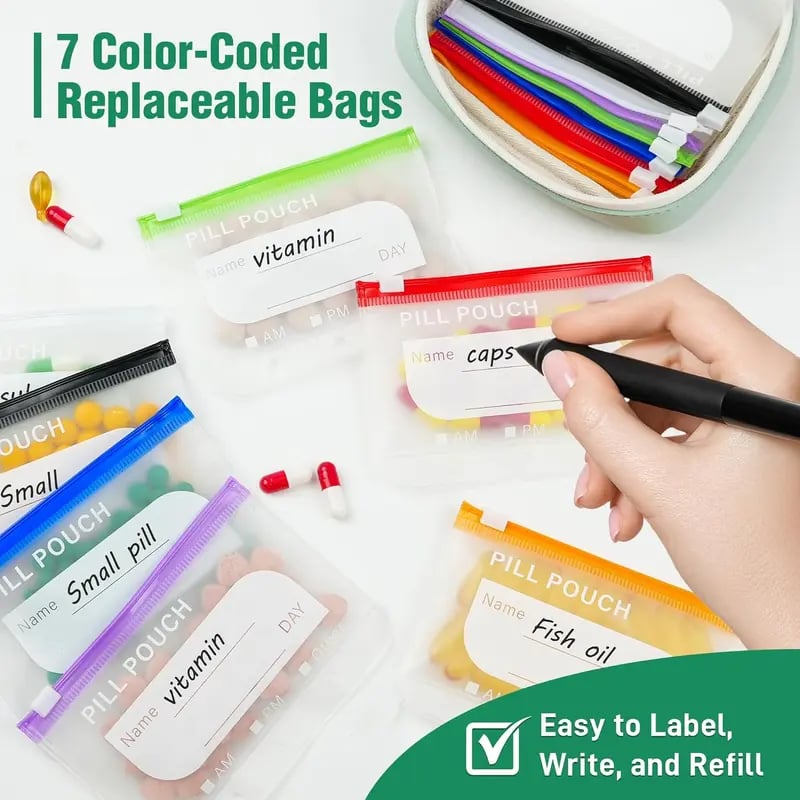 🔥💊A8 Waterproof Pill Case Set – For 7 to 14 days of medication & vitamins 💧Waterproof & shatterproof