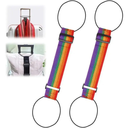 ✈️ Reisen leicht gemacht | 2er-Pack vielseitige, stabile, verstellbare Regenbogen-Gepäckverbindungsriemen 🌈