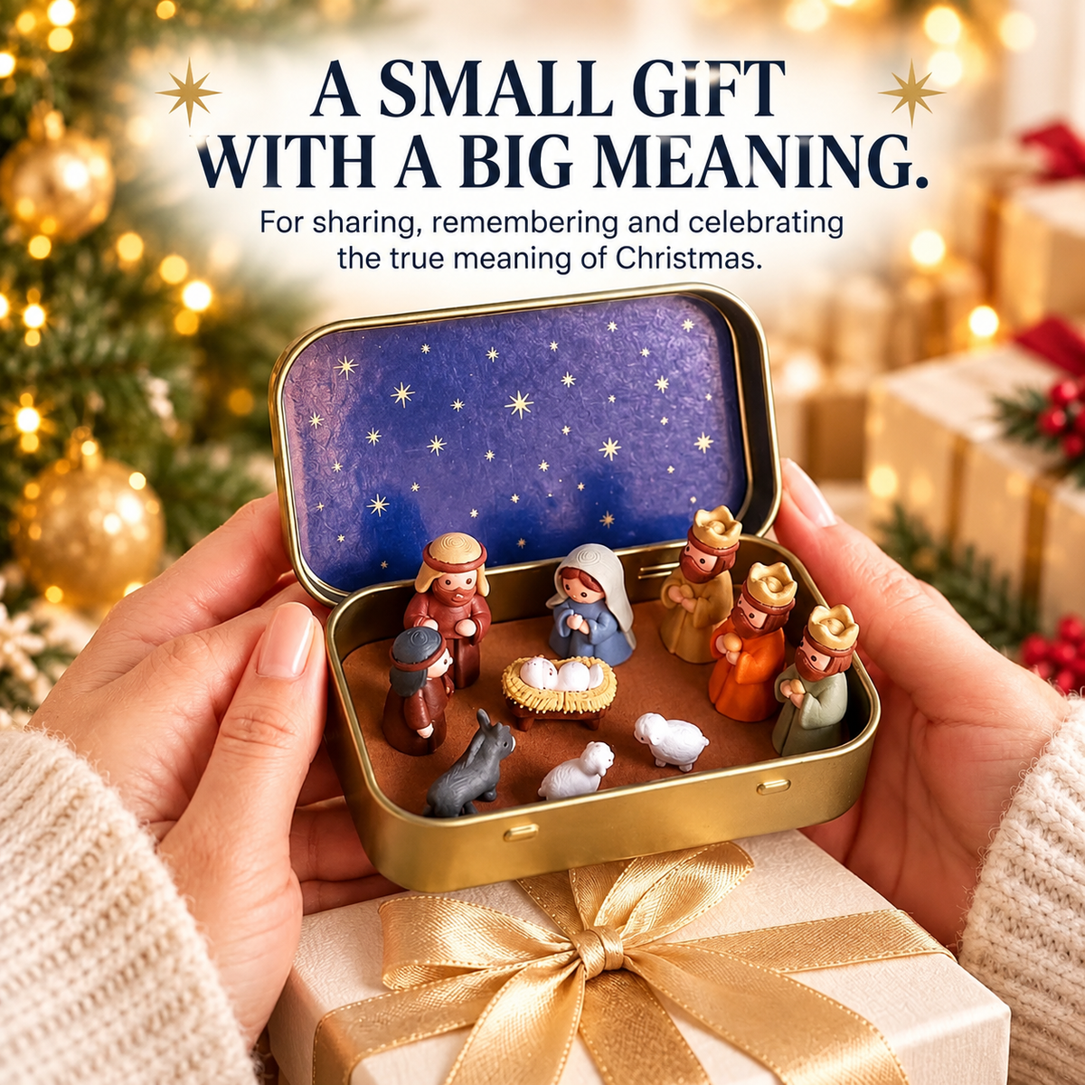 ✨ Portable Mini Nativity Scene In Storage Tin – Pocket-Sized Christmas Nativity Set