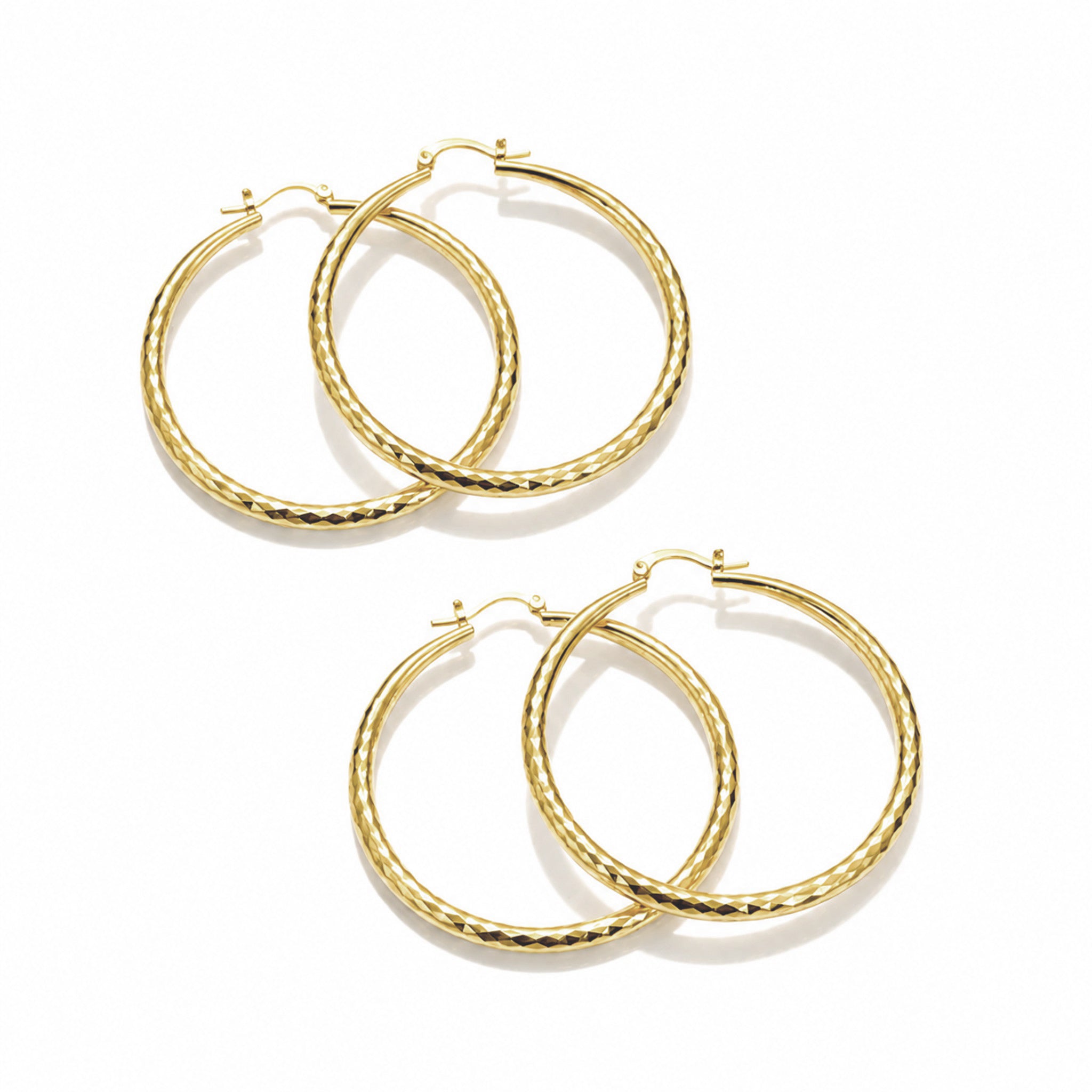🎁Diamond-Cut Hoop Earrings for Women – Elegant, Sparkling 💎