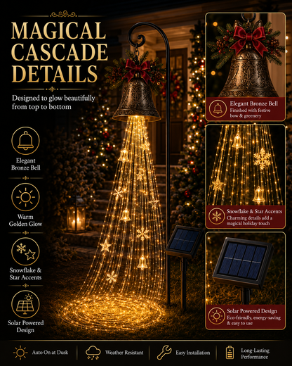 🎄🔔Christmas Bell Cascade Solar Yard Light✨