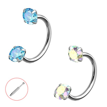 Horseshoe Gem Nose Ring – Internally Threaded & Comfortable