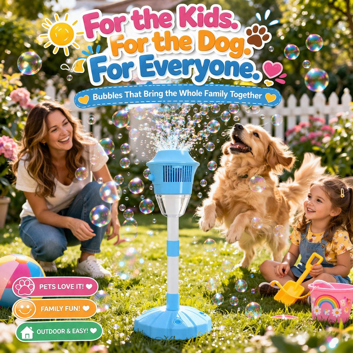 ✨ One-Button Bubble Machine – LED Lights, Day & Night Fun, for Kids & Parties ☃