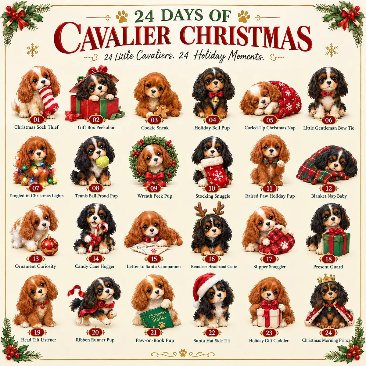 🐶 "24 Days of Cavalier Christmas" 2026 – A 24-day Christmas countdown with 24 collectible Cavalier surprises