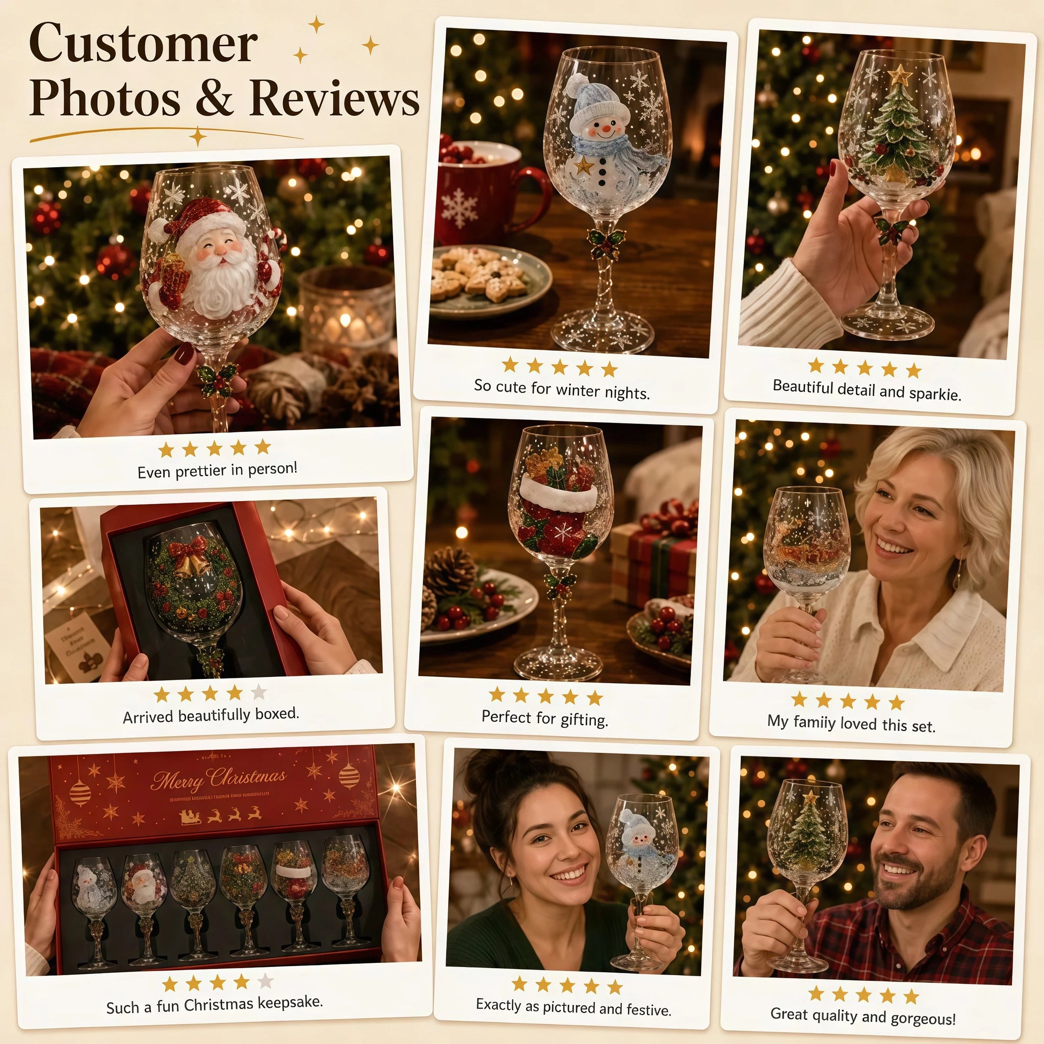 Christmas 3D Wine Glass