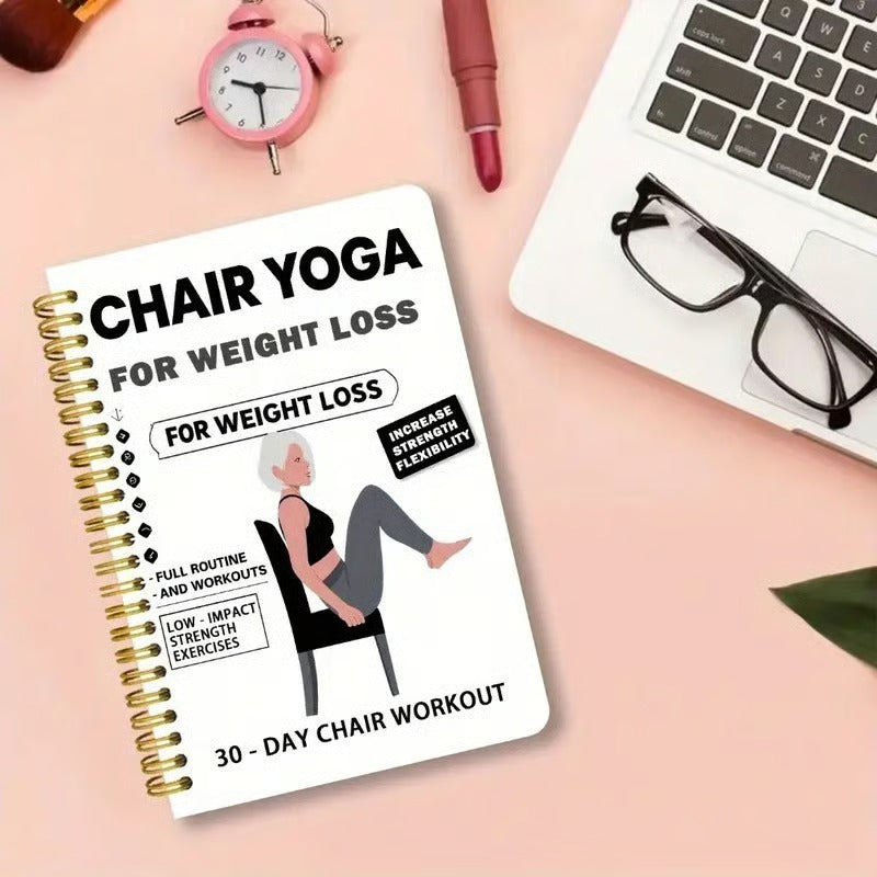 🔥30-Day Chair Yoga Weight Loss Spiral Notebook & Exercise Guide