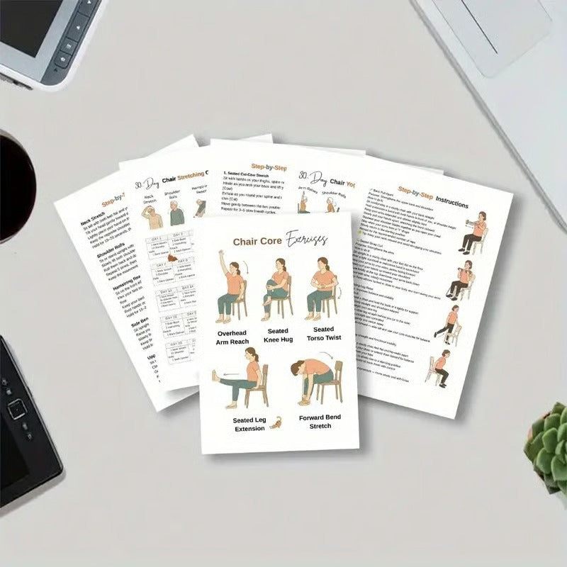 🔥30-Day Chair Yoga Weight Loss Spiral Notebook & Exercise Guide