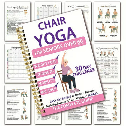 🔥30-Day Chair Yoga Weight Loss Spiral Notebook & Exercise Guide