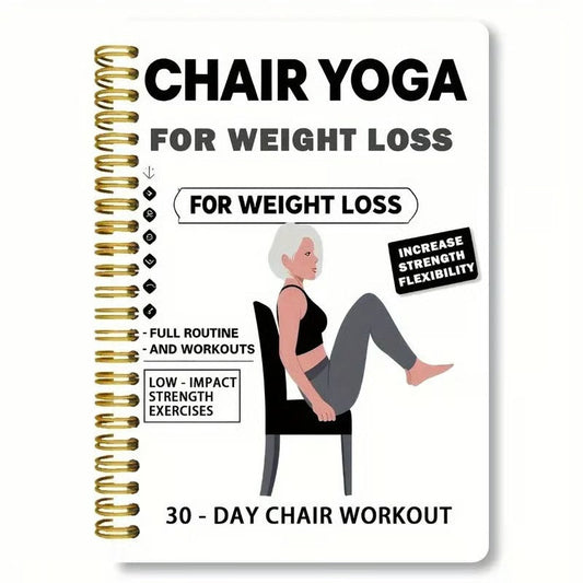 🔥30-Tage-Stuhl-Yoga-Gewichtsverlust-Spiralnotizbuch & Übungsleitfaden