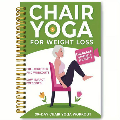 🔥30-Day Chair Yoga Weight Loss Spiral Notebook & Exercise Guide