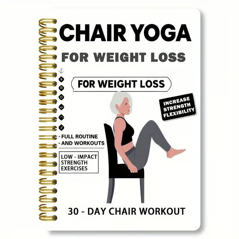 🔥30-Tage Stuhl-Yoga-Gewichtsverlust-Spiralnotizbuch & Übungsleitfaden