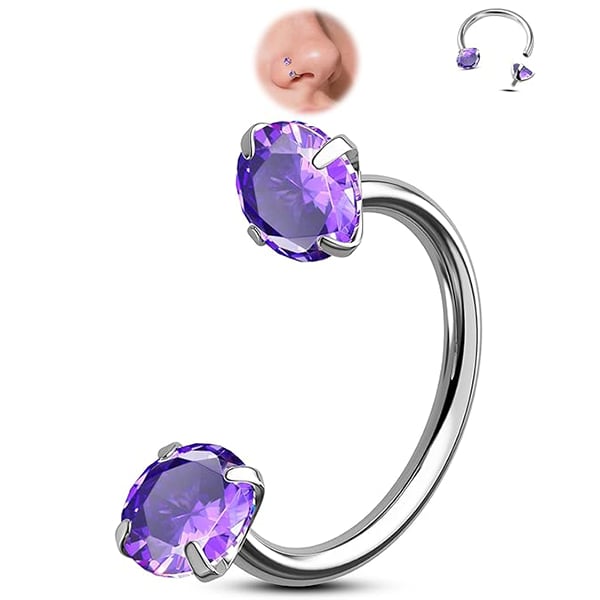 Horseshoe Gem Nose Ring – Internally Threaded & Comfortable