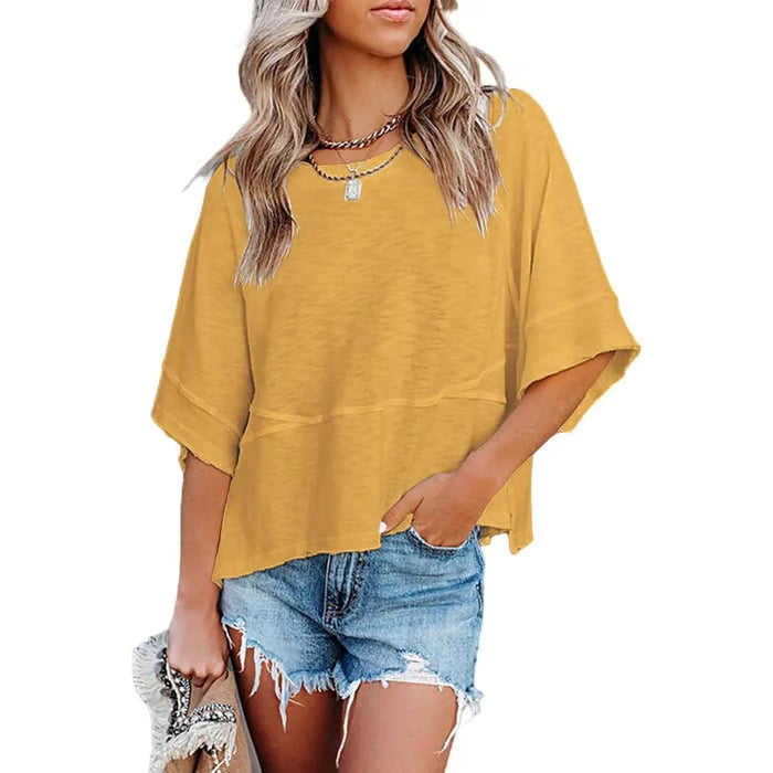 New Arrivals! ☀️ Women's Summer Casual Crewneck Batwing Top – Loose Fit, Cute & Breezy 🌸