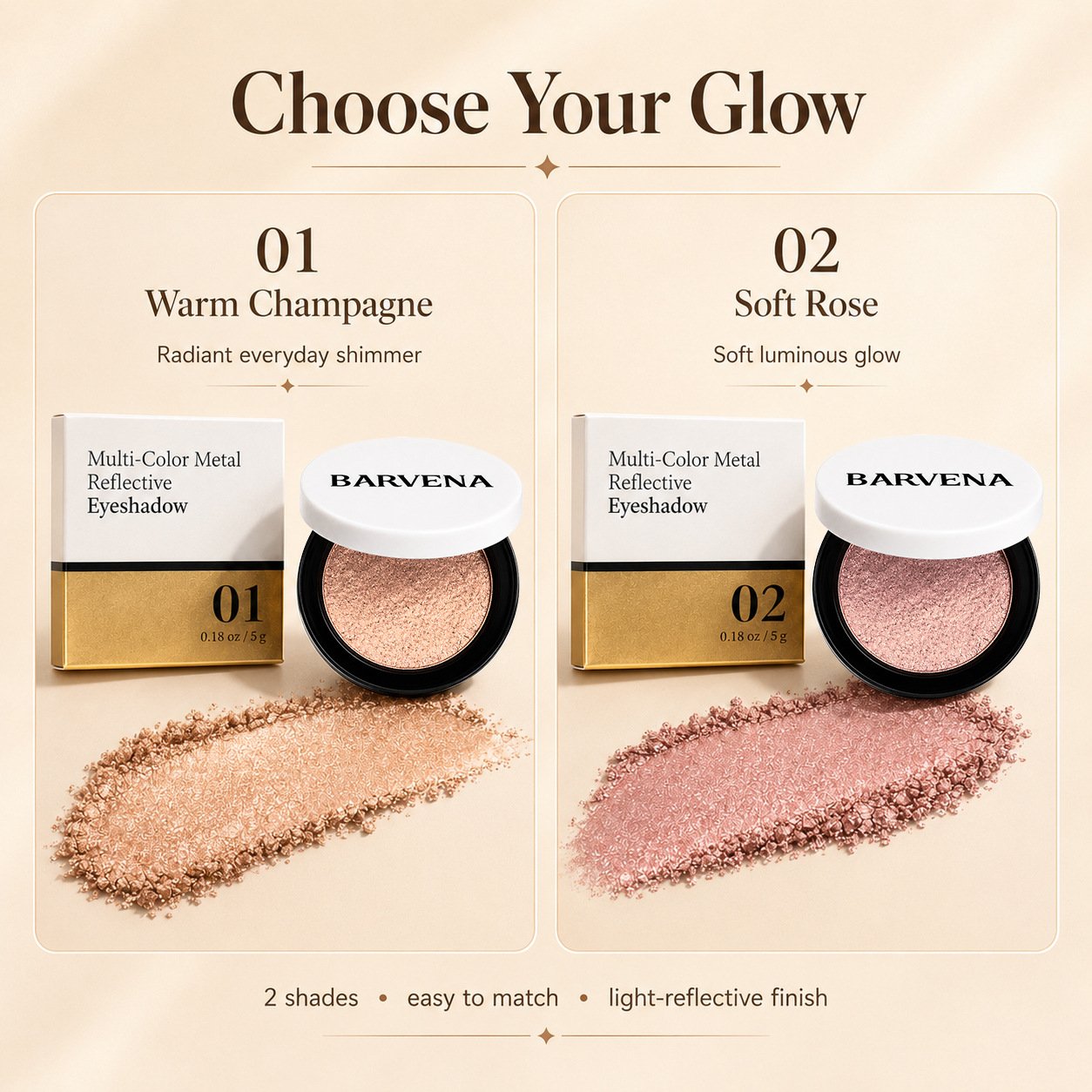 🎨💫 Multicolor Metallic Eyeshadow – Buildable, shimmering metallic eyeshadow