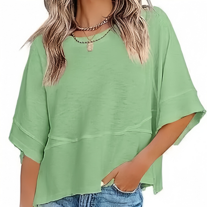 New Arrivals! ☀️ Women's Summer Casual Crewneck Batwing Top – Loose Fit, Cute & Breezy 🌸