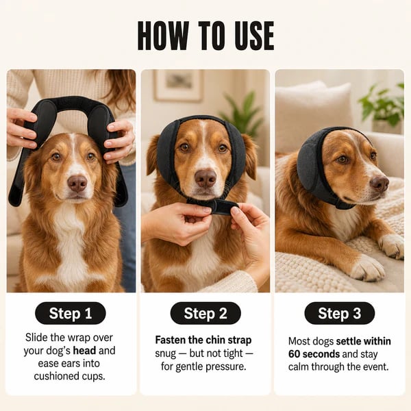 Sound-Dampening Dog Ear Wrap for Fireworks & Storm Anxiety 🐶