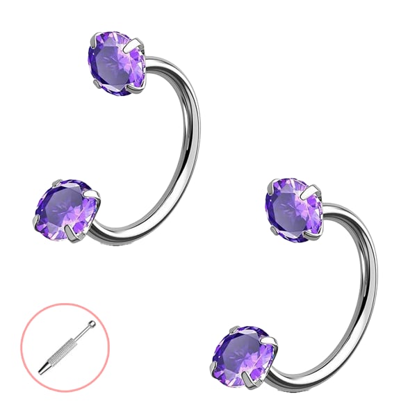 Horseshoe Gem Nose Ring – Internally Threaded & Comfortable