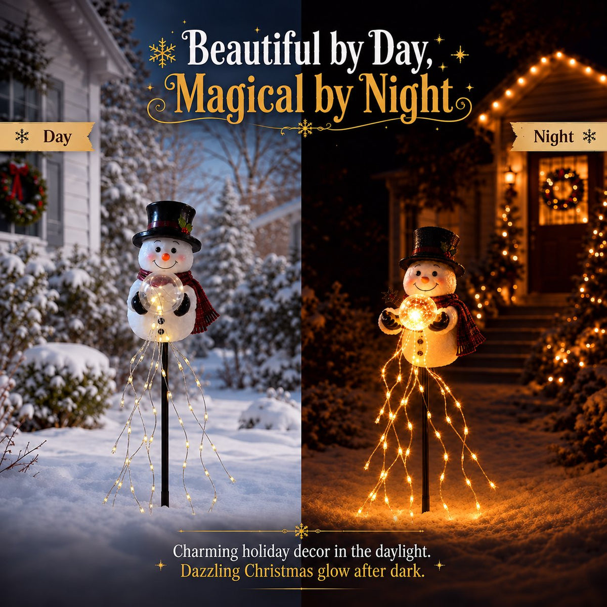 🎄 Snowman Magic Fountain – LED Garden Light❄️