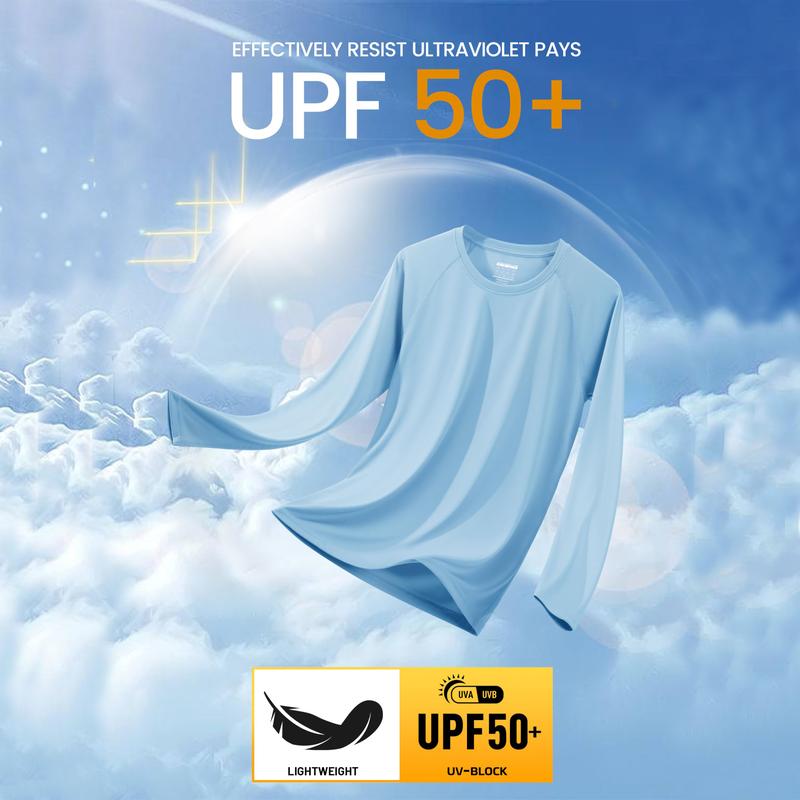 🏆 Plus de 50 000 ventes ⚡ T-shirt de performance à manches longues pour hommes UPF 50+ – Séchage rapide, léger et respirant