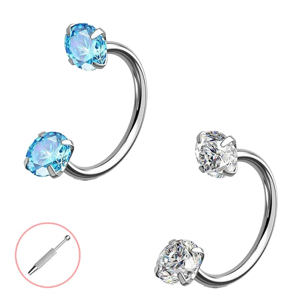 Horseshoe Gem Nose Ring – Internally Threaded & Comfortable