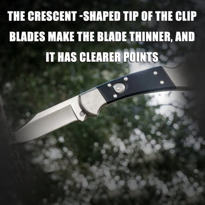 Classic Folding Hunting Knife Collection: 420HC & MagnaCut Steel Blades with Genuine Ebony & Brass/Nickel Silver Handles