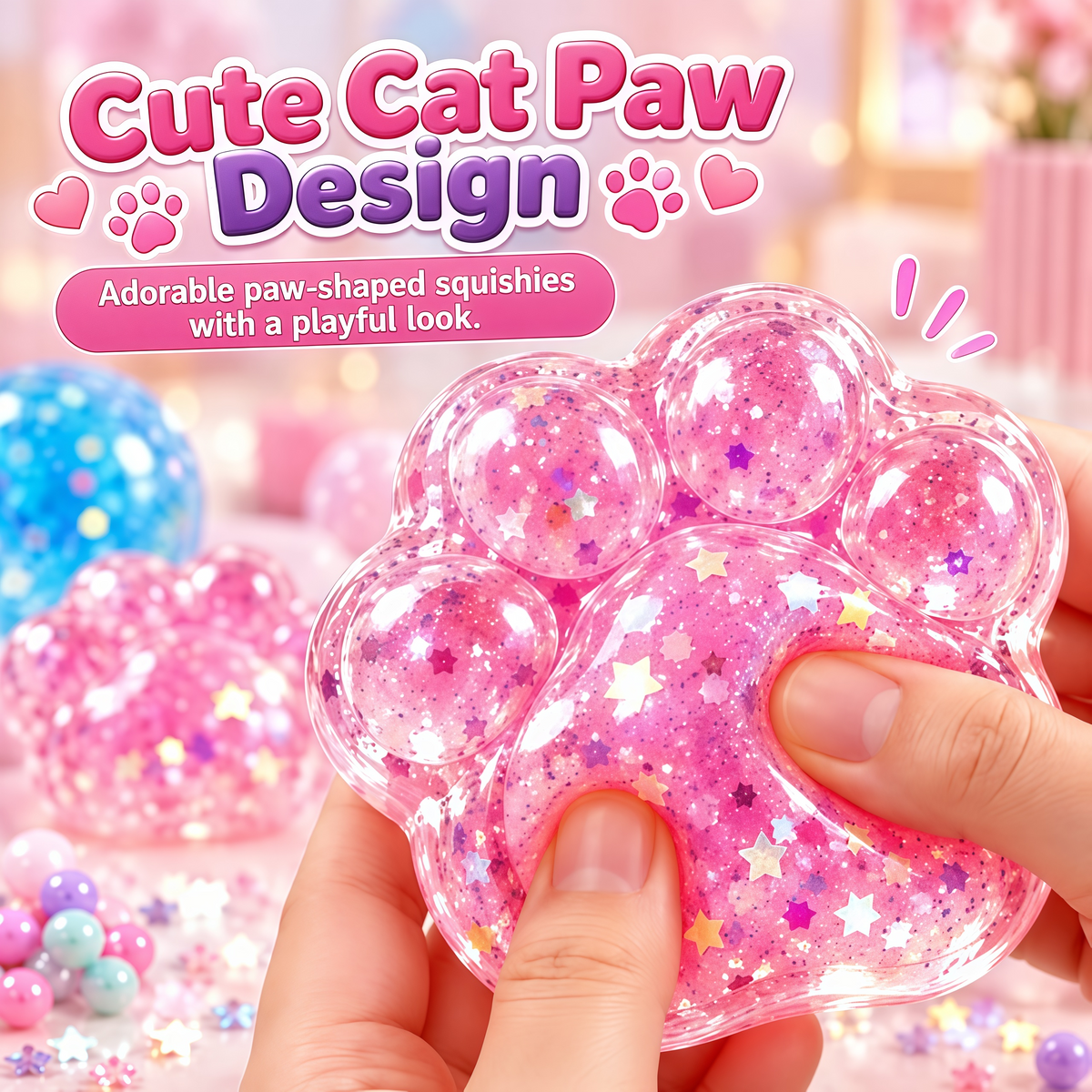 🐾 DIY Cat Paw Squishy Set – soft, colorful and creative