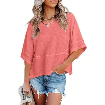 New Arrivals! ☀️ Women's Summer Casual Crewneck Batwing Top – Loose Fit, Cute & Breezy 🌸