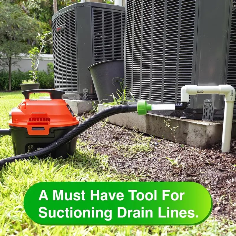 AC Drain Line Cleaner Adapter Evacuates & Unclog AC Drain Line