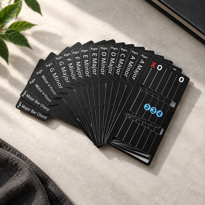 🎸Guitar Chord Cards for Beginners – For Right & Left-Handed Players✨(15Pcs )