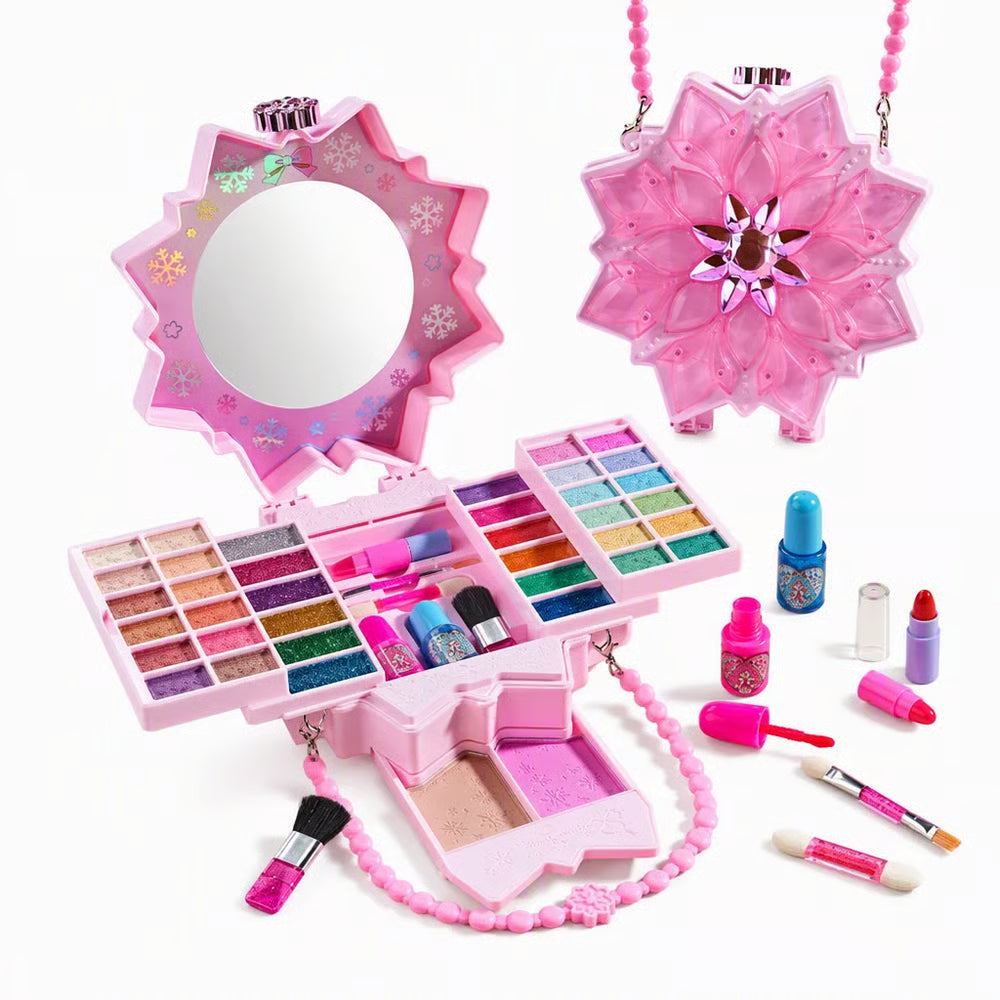 ✨💥📢📢 Washable Princess Makeup Set – Non‑irritating, trays & portable case 🎀