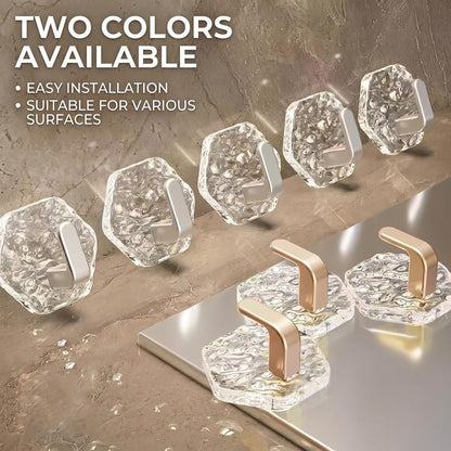 Self-Adhesive Hooks Hexagonal Ripple Design Heavy Duty Sticky Hooks
