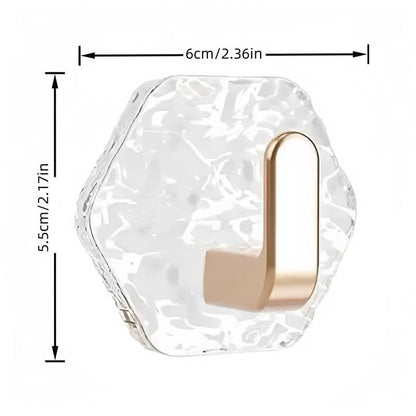 Self-Adhesive Hooks Hexagonal Ripple Design Heavy Duty Sticky Hooks