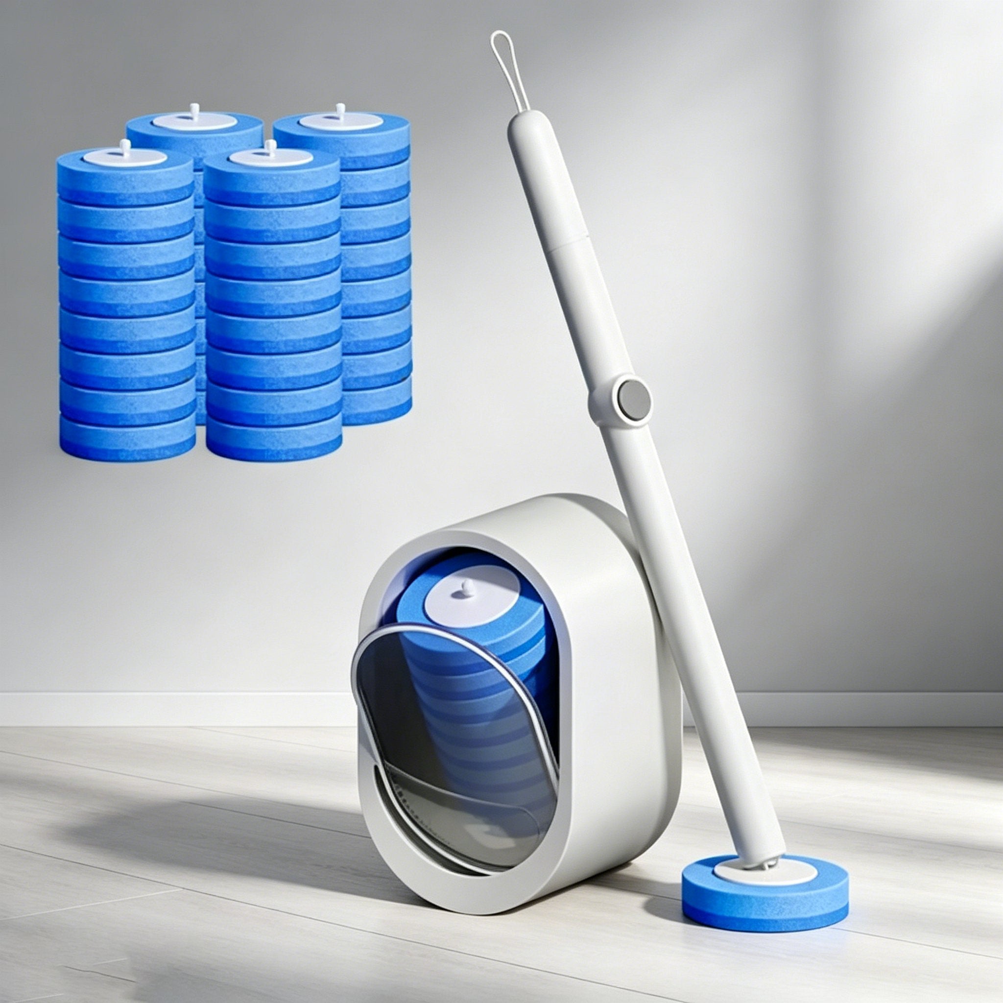 Disposable Toilet Brush System with 32 Refills