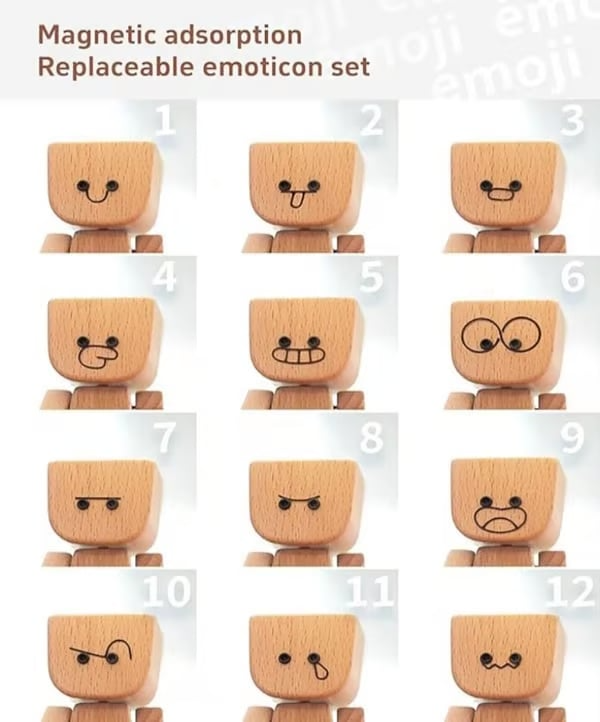 Helloween Sale🔥Wobbly Wooden Smile with 12PCS Magnetic Expressions