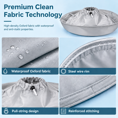 ✂️🧹 Hair Cutting Cape with Catcher – built-in groove traps clippings, no mess on clothes or floors. Waterproof, non-static, folds flat. Perfect for home trims & kids' cuts! 💇✅