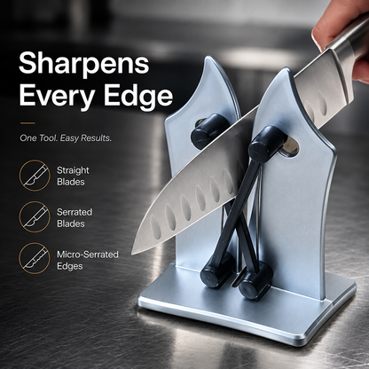 🔪Professional Stainless Steel Knife Sharpener – Fast Sharpening for Smooth, Wavy & Micro-Tooth Blades, Adjustable 16°-32°