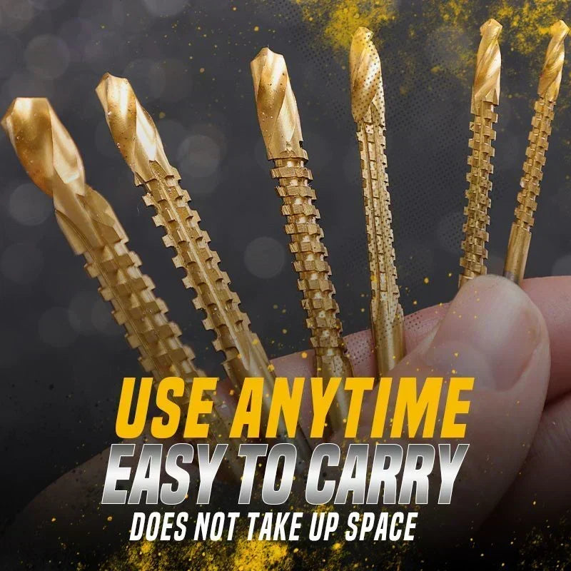 🛠️ ✨ Twist Drill Bit Set – Titanium-Coated, Serrated, Multi-Material 🔩