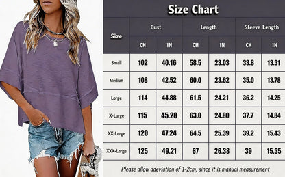 Women's Summer Casual Crewneck Batwing Half Sleeve T-Shirts Solid Color Loose Fit Cute Basic Flowy Tops Tees Blouses