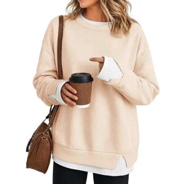 Casual-style sweatshirt with a "faux-layered" look.