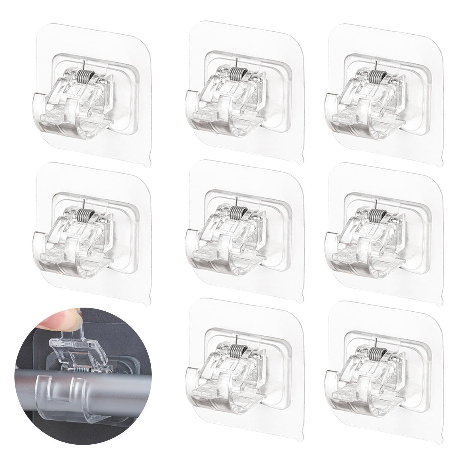 ✨💥Curtain Rod Brackets with Clips for Livingroom Bathroom Kitchen Bedroom Toilet Apartment