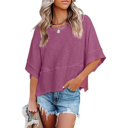 New Arrivals! ☀️ Women's Summer Casual Crewneck Batwing Top – Loose Fit, Cute & Breezy 🌸