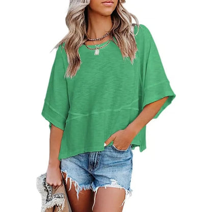 New Arrivals! ☀️ Women's Summer Casual Crewneck Batwing Top – Loose Fit, Cute & Breezy 🌸